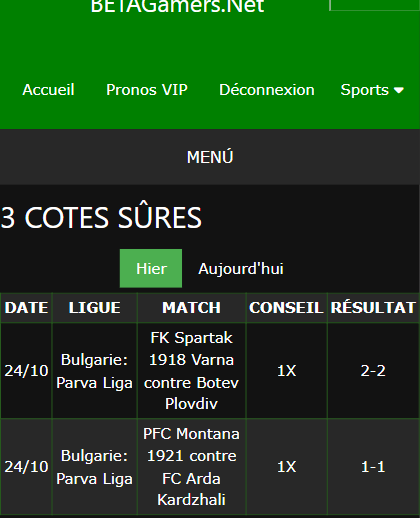 pari VIP gagné ticket